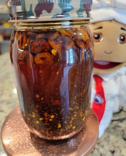 Homemade Garlic Chili Crisp Oil:  Makes 1 cup