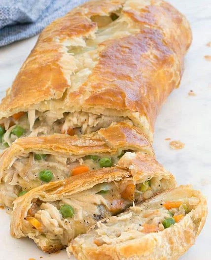 CHICKEN POT PIE STROMBOLI