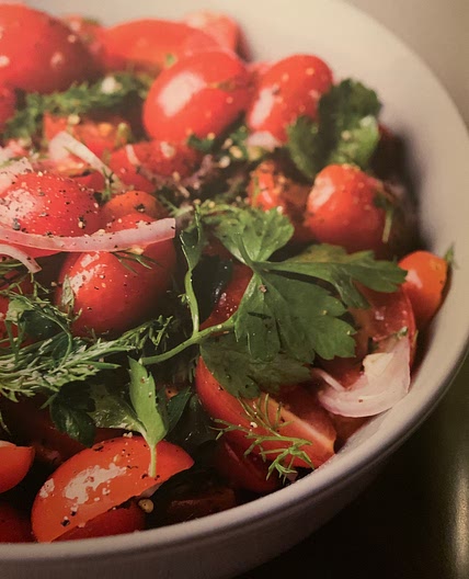 Grape Tomato Salad with Parsley and Dill