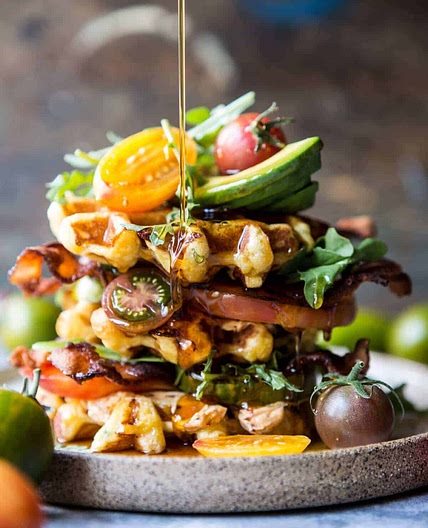 Cheddar Cornbread Waffle BLT with Chipotle Butter