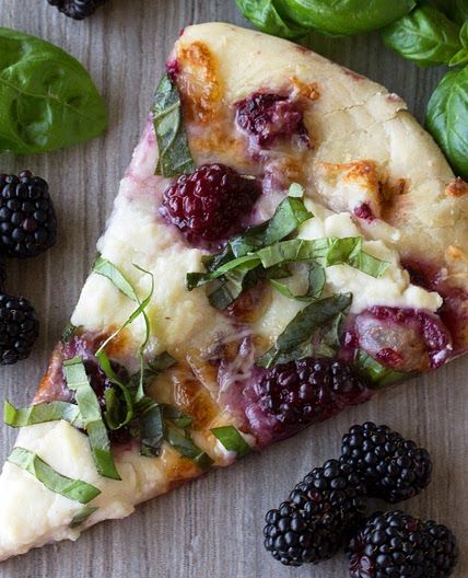 Blackberry, Basil, and Ricotta Pizza