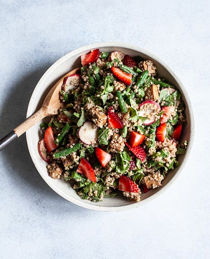 Balsamic Tofu, Quinoa & Strawberry Summer Salad