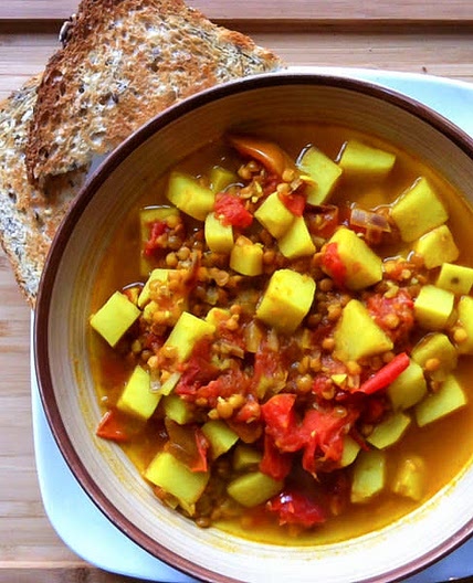 Sweet Potato & Lentil Stew with Crusty Bread