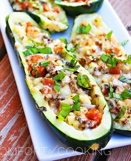 Spicy Italian Stuffed Zucchini Boats