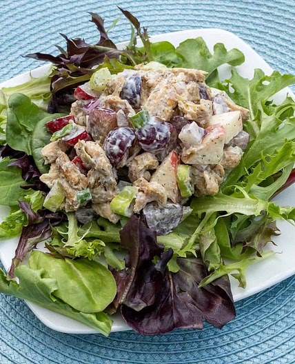 WFPB Soy Curl Waldorf Salad