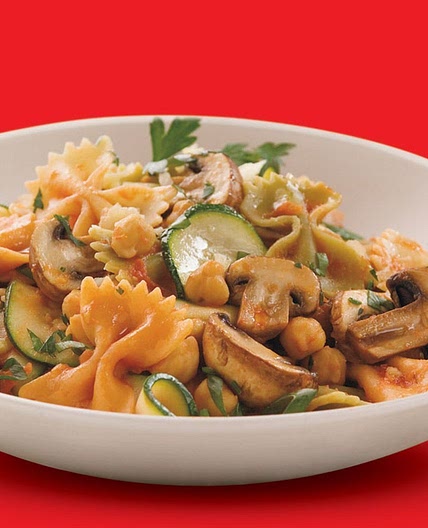 Chickpea and mushroom pasta