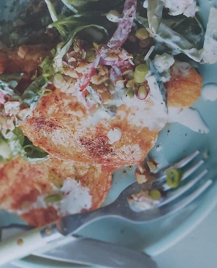 TANDOORI SEA BASS WITH CUCUMBER SALAD