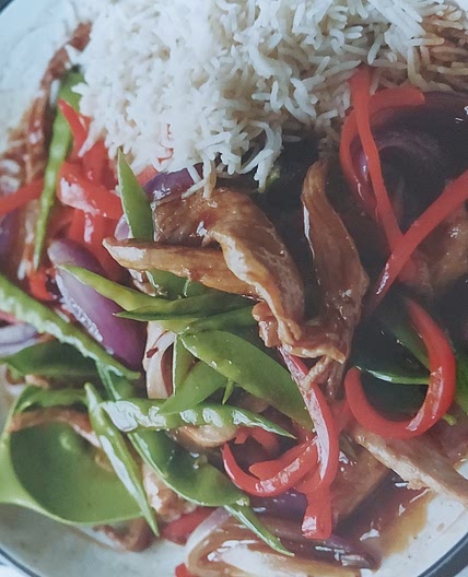 SWEET AND SOUR PORK WITH RICE