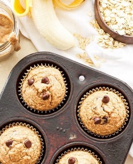 Almond Butter, Banana, Oatmeal Blender Muffins + A Giveaway