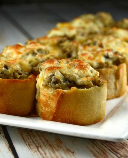 Petites bouchées croustillantes aux champignons gratinés