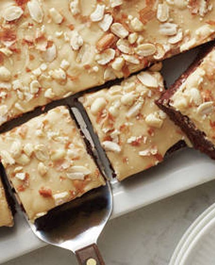 Salted Peanut Glazed Brownies