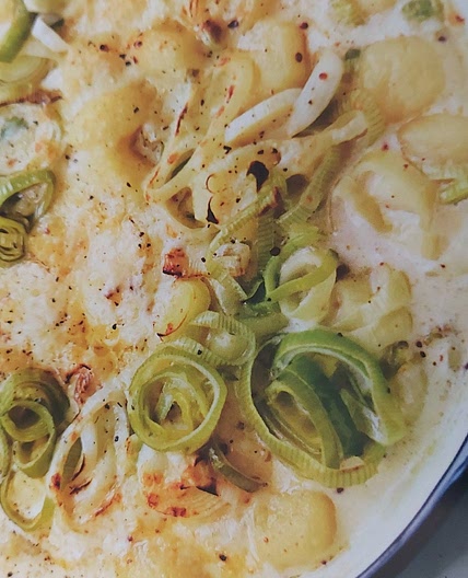 Grilled Cheesy Gnocchi with Leeks and Mustard