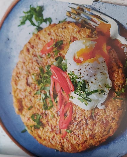 Quinoa and Feta Fritter with Poached Egg