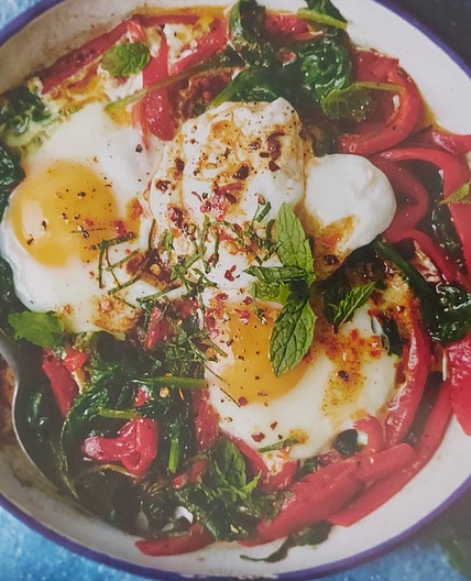 Turkish-style Eggs with Roasted Peppers and Yoghurt