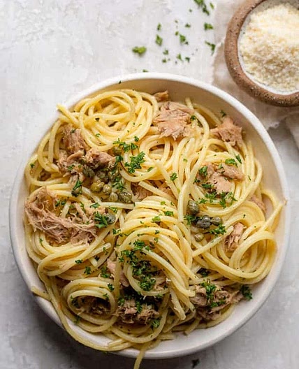 Garlic Lemon Tuna Pasta