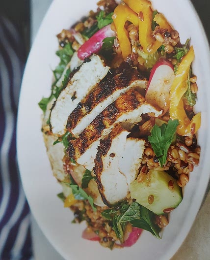 CHICKEN SHAWARMA AND MIXED GRAIN TABBOULEH