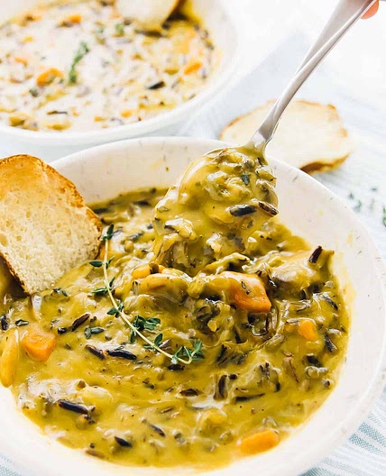 Mushroom Wild Rice Soup - Creamy and One Pot