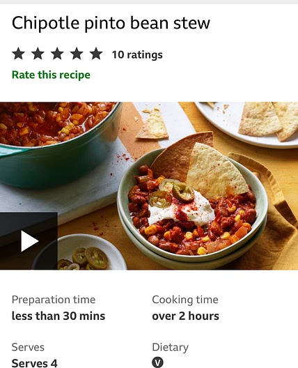 Chipotle pinto bean stew