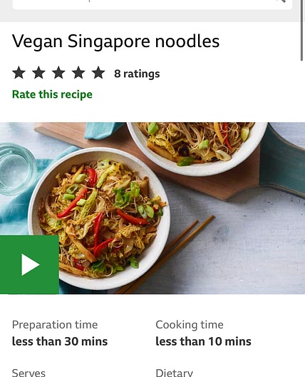 Vegan Singapore noodles