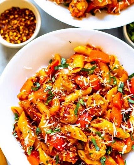 One Pot Spicy Turkey Sausage Arrabiata