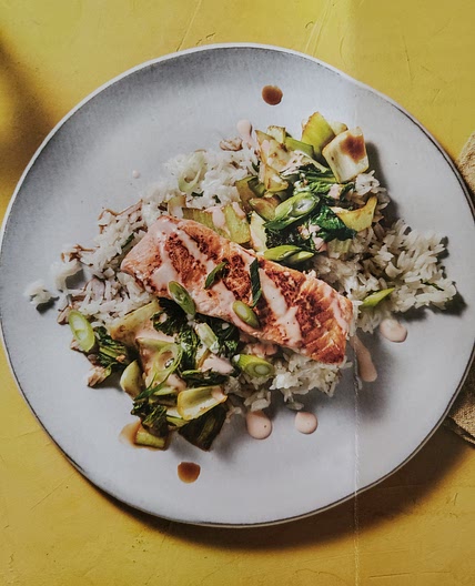 Pan-fried Salmon with Soy-Glazed Bok Choy