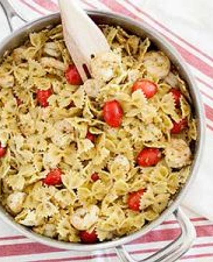 Fresh Tomato Pesto Shrimp Pasta