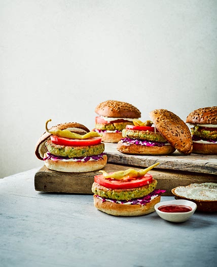 Spiced falafel burgers