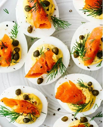 Smoke Salmon Deviled Eggs