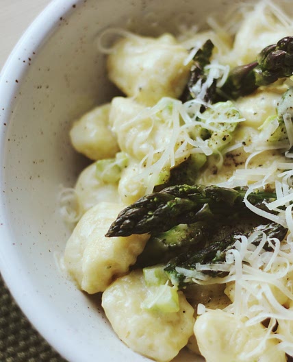 Potato Gnocchi with Asparagus & Cipollotto