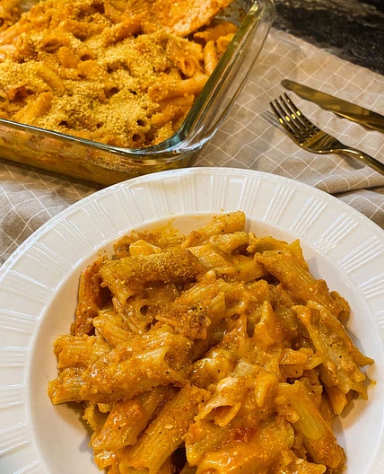 Buffalo Mozzarella Pasta Bake