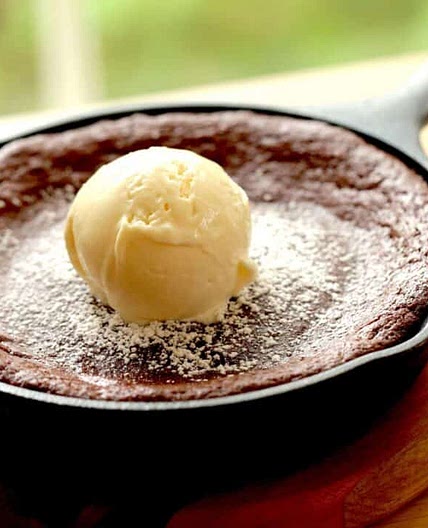 Warm Chocolate Skillet Cake for Two