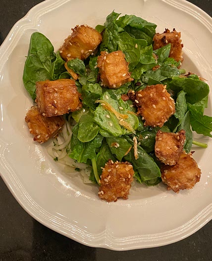 Tofu Spinach Rice Noodle 