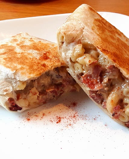 White Cheddar Mac & Cheese Brisket Burrito