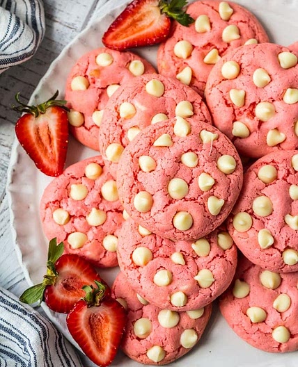 Strawberry Cake Mix Cookies Recipe