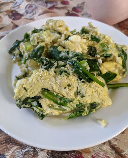 eggs w/ greens & green onions