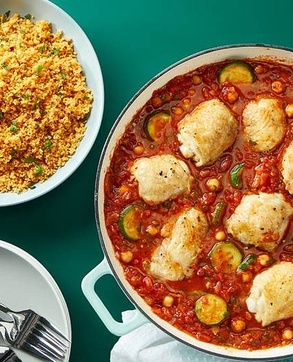 Quick chicken tagine with couscous