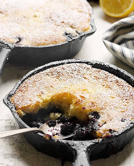 Individual Blueberry Lemon Pudding Cakes