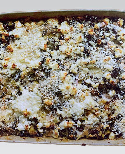 Leek & Puy Lentil Gratin With a Crunchy Feta Topping