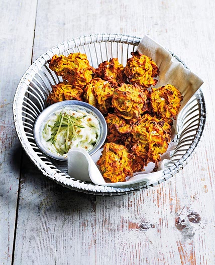Baked onion bhajis
