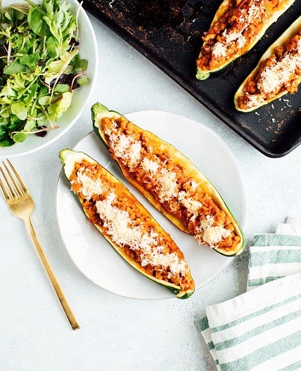 5-Ingredient Turkey Zucchini Boats