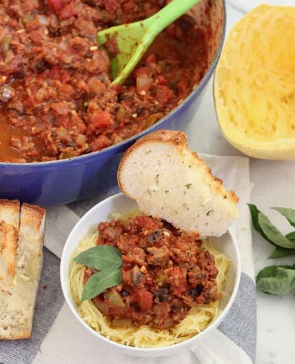 Turkey Meat Sauce with Spaghetti Squash