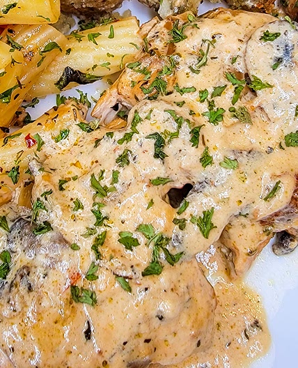 Chicken in Mushroom Cream Sauce