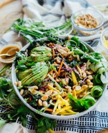 Thai Chicken Salad with Spicy Peanut Dressing
