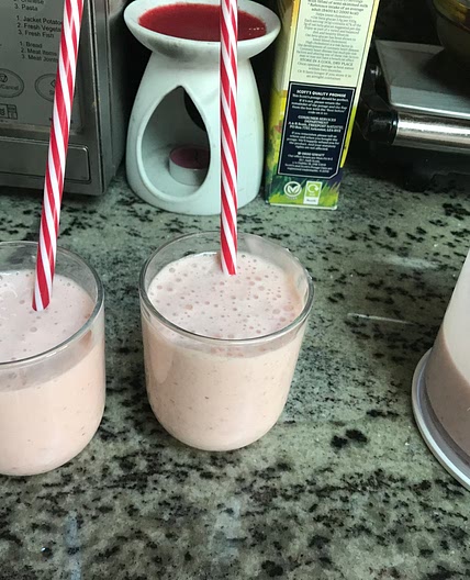 Strawberry and banana milkshake