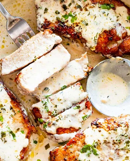 Instant Pot Pork Chops Recipe with Creamy Ranch Sauce