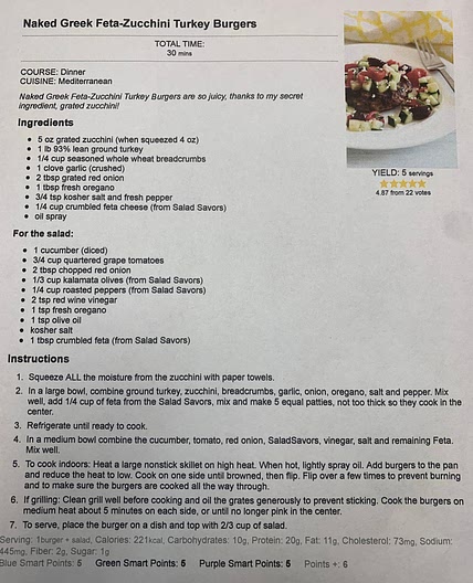 Naked Greek Feta-Zucchini Turkey Burgers - Skinnytaste
