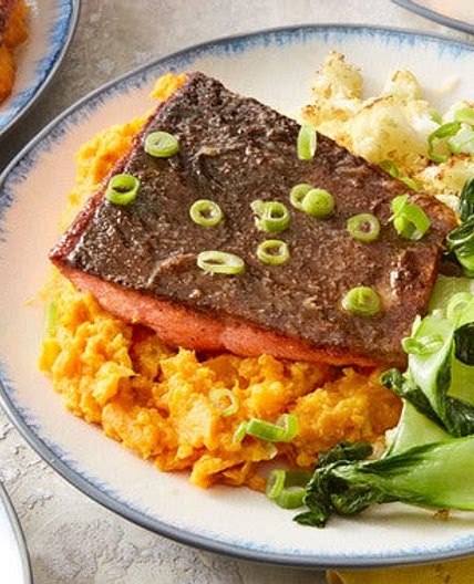 MasterChef Junior Chinese Five-Spice Salmon with Roasted Cauliflower & Mashed Sweet Potatoes