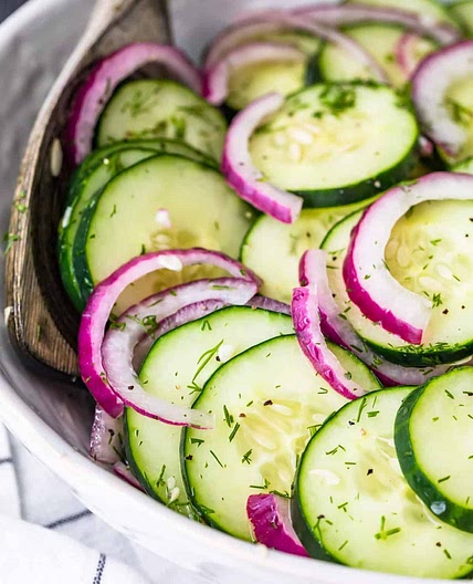 Easy Cucumber Salad Recipe - Cucumber Onion Salad