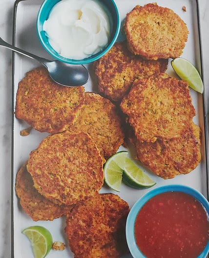 SALMON + BROCCOLI FRITTERS