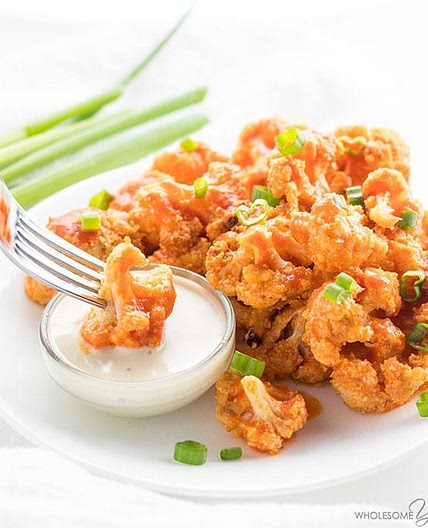 Baked Healthy Buffalo Cauliflower Bites Wings Recipe - Paleo & Keto